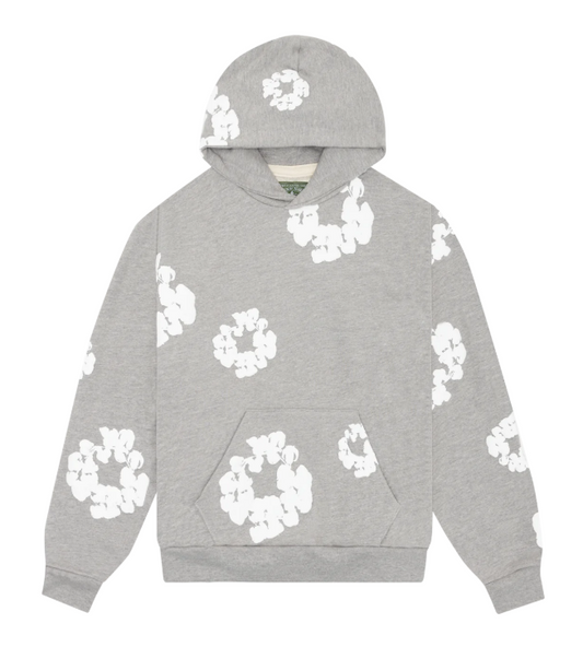 Cotton Wreath Hoodie Grey