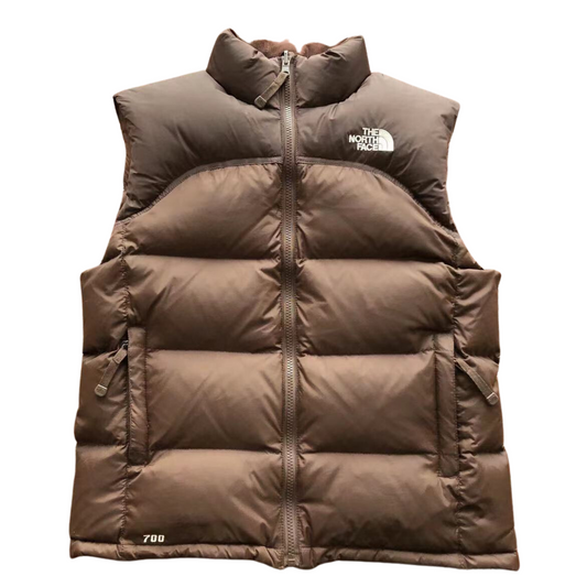 Nuptse Gilet Brown Womens Puffer Jacket